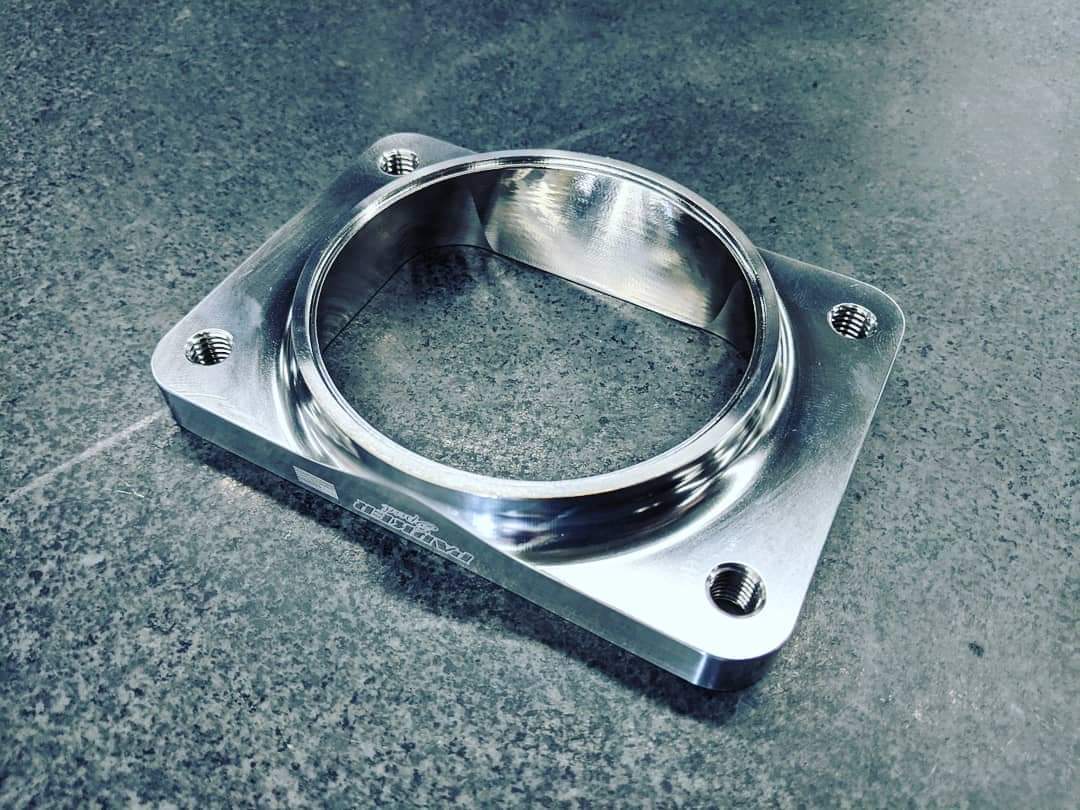 Parker Speed T6 single 3.5 inch turbo flange with smooth CNC machined transition