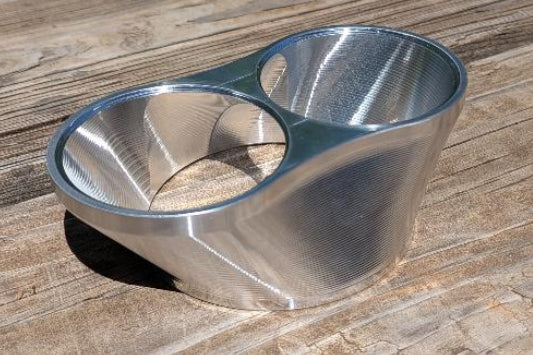 Billet Aluminum Dual 3" to single 4" merge