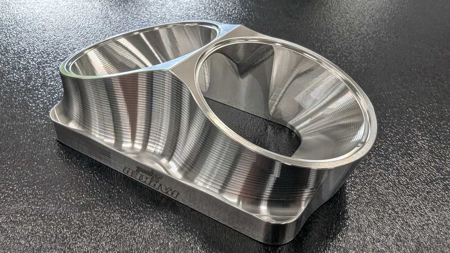 Parker Speed T6 Dual 3 inch canted turbo flange CNC machined from 304 stainless steel