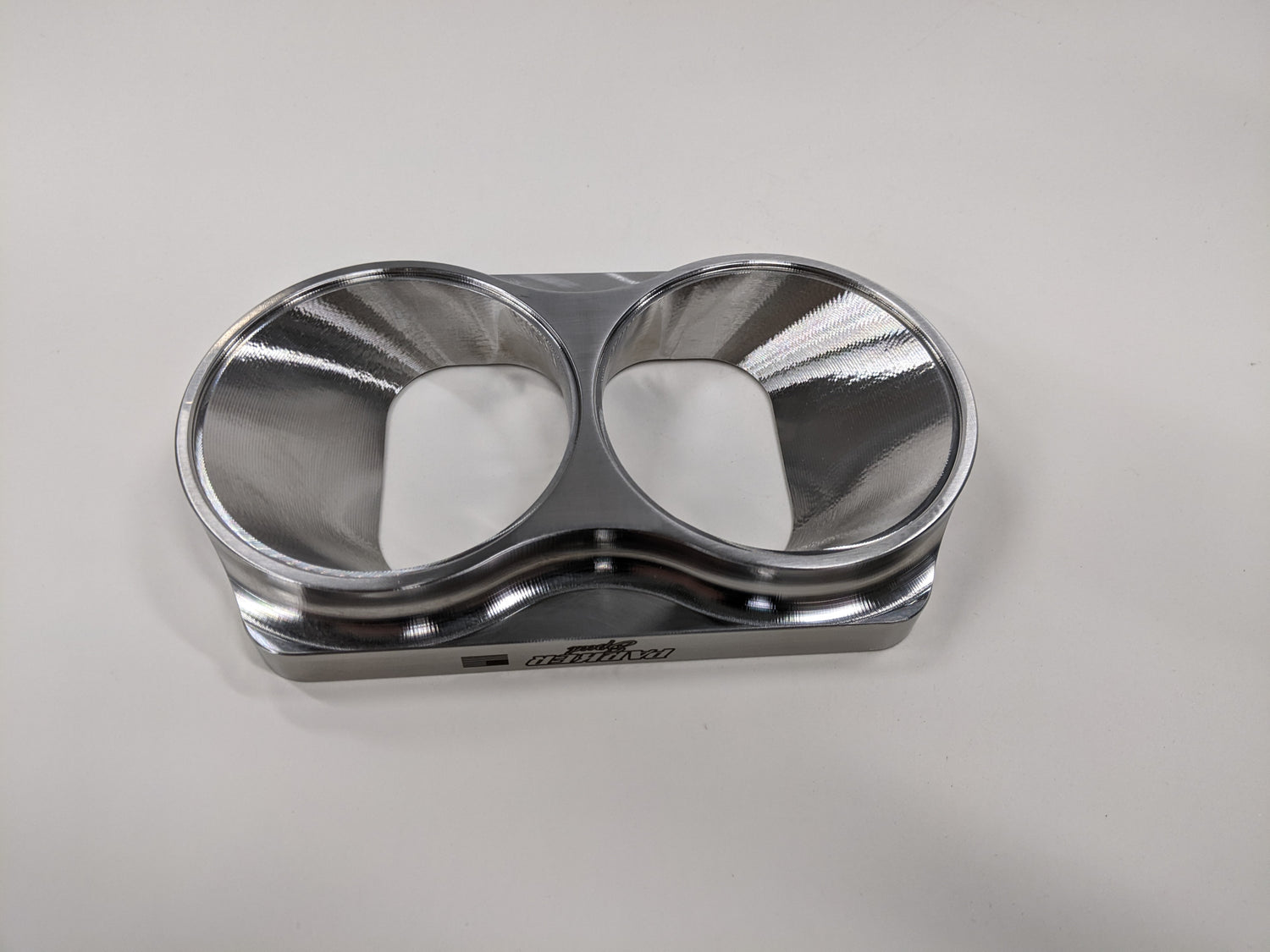 Parker Speed T6 Dual 3 inch divided turbo flange front view showing dual exhaust ports and precision machined finish
