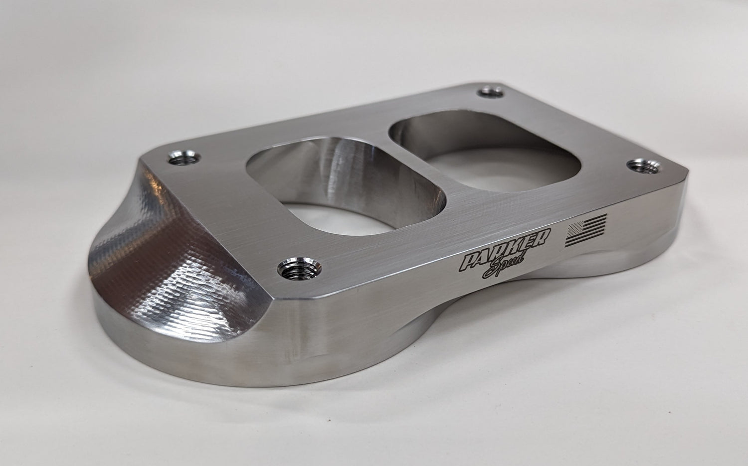 Parker Speed T6 Dual 3.5 inch divided turbo flange with dual exhaust ports and CNC machined finish