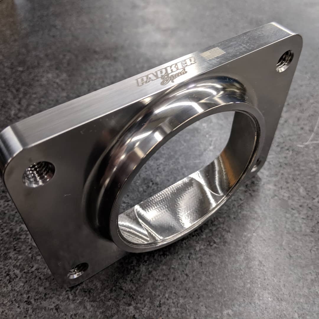 Parker Speed T6 Single 3 inch turbo flange CNC machined for high performance turbo systems