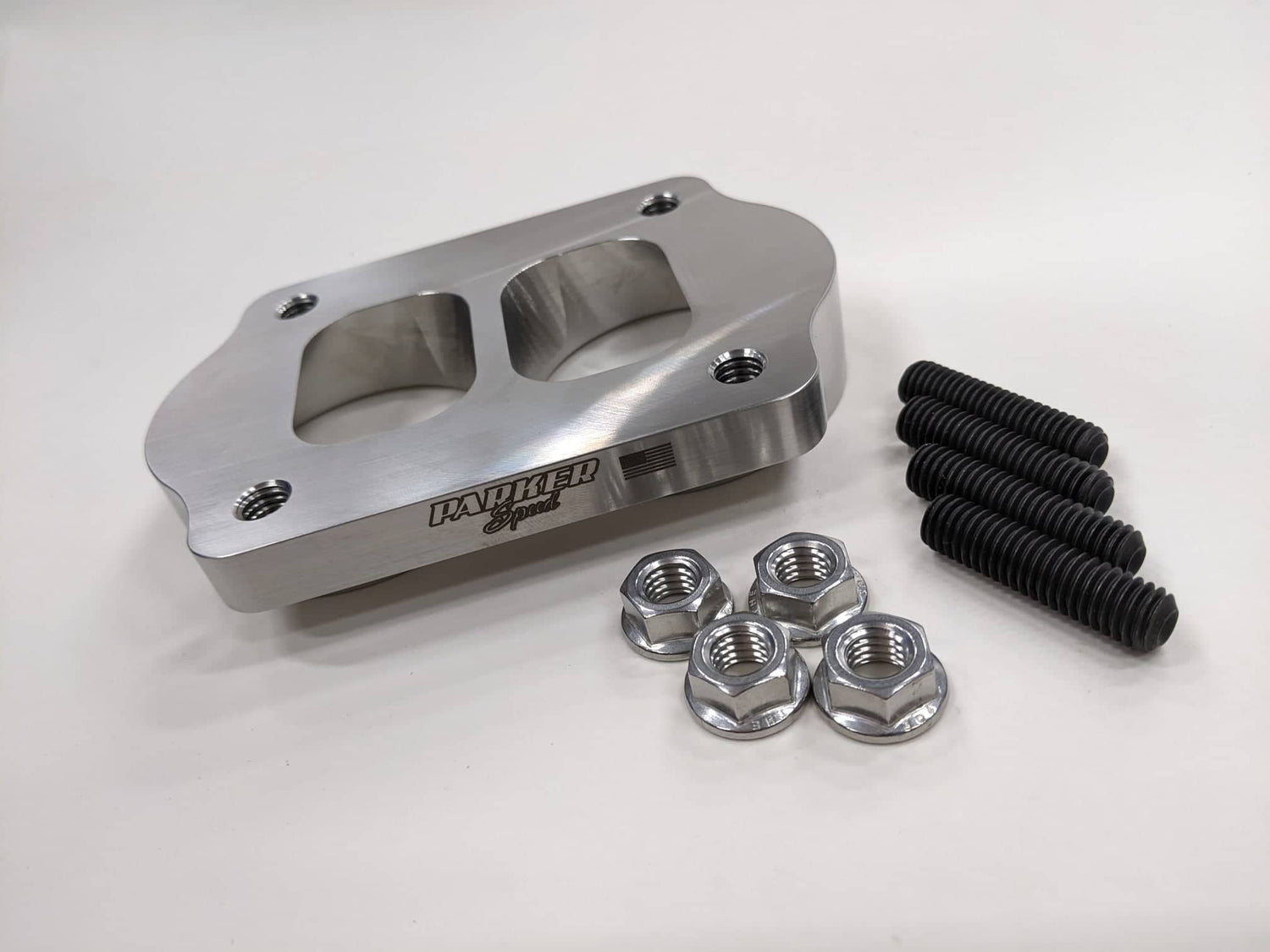 Parker Speed T4 dual 2.5 inch divided turbo flange with mounting hardware included