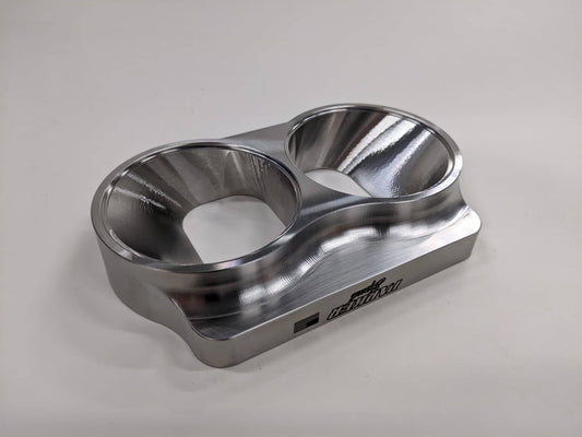 Parker Speed T4 dual 2.5 inch divided turbo flange CNC machined from 304 stainless steel